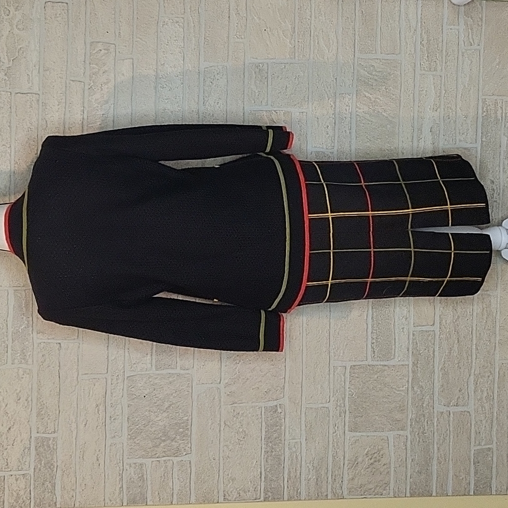 SWEATER SKIRT SET Classic Style Windowpane Plaid - Picture 4 of 14